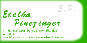 etelka pinczinger business card